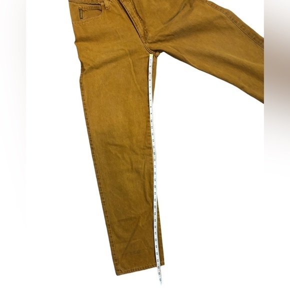 Vintage Y2K High Waist Straight Leg Armani Mustard Yellow Jeans Size 34 - Picture 14 of 14